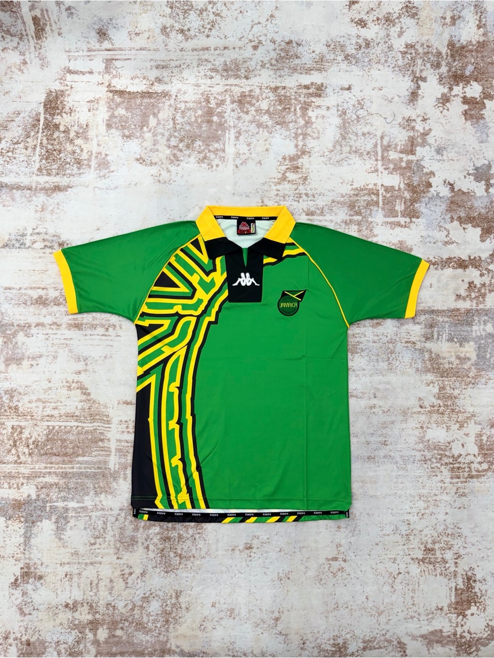 Kappa Green, Yellow & Black Graphic Soccer Polo
